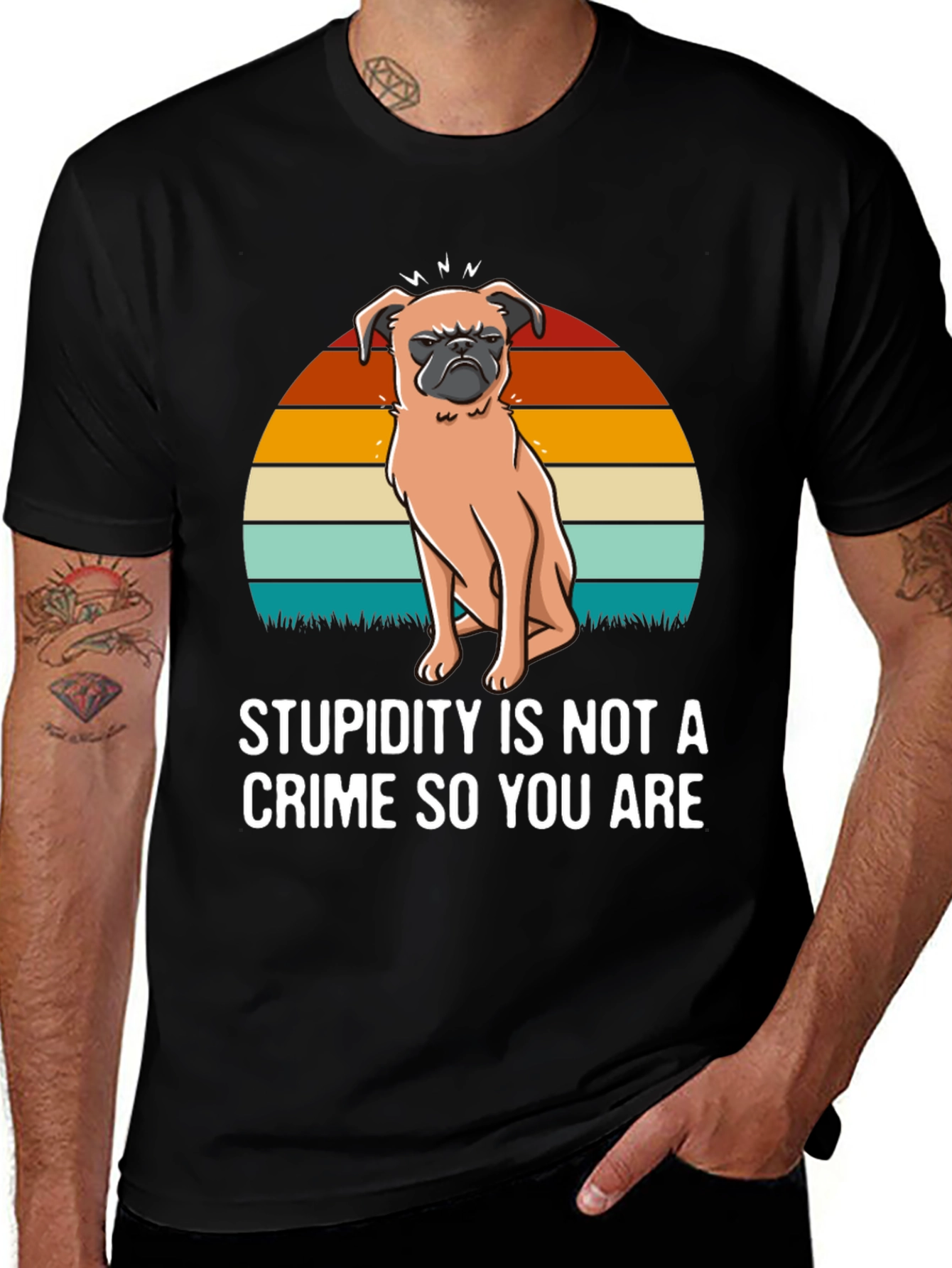 Variant 30 of Stupidity Crime Dog Graphic T-Shirt