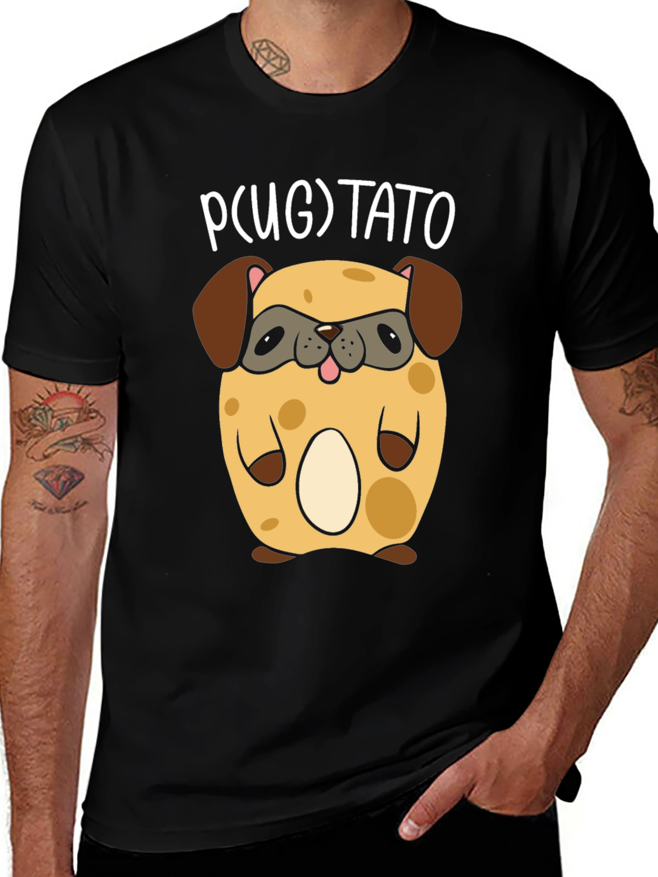 Variant 26 of Pugtato T-Shirt - Cute Pug Potato Graphic Tee