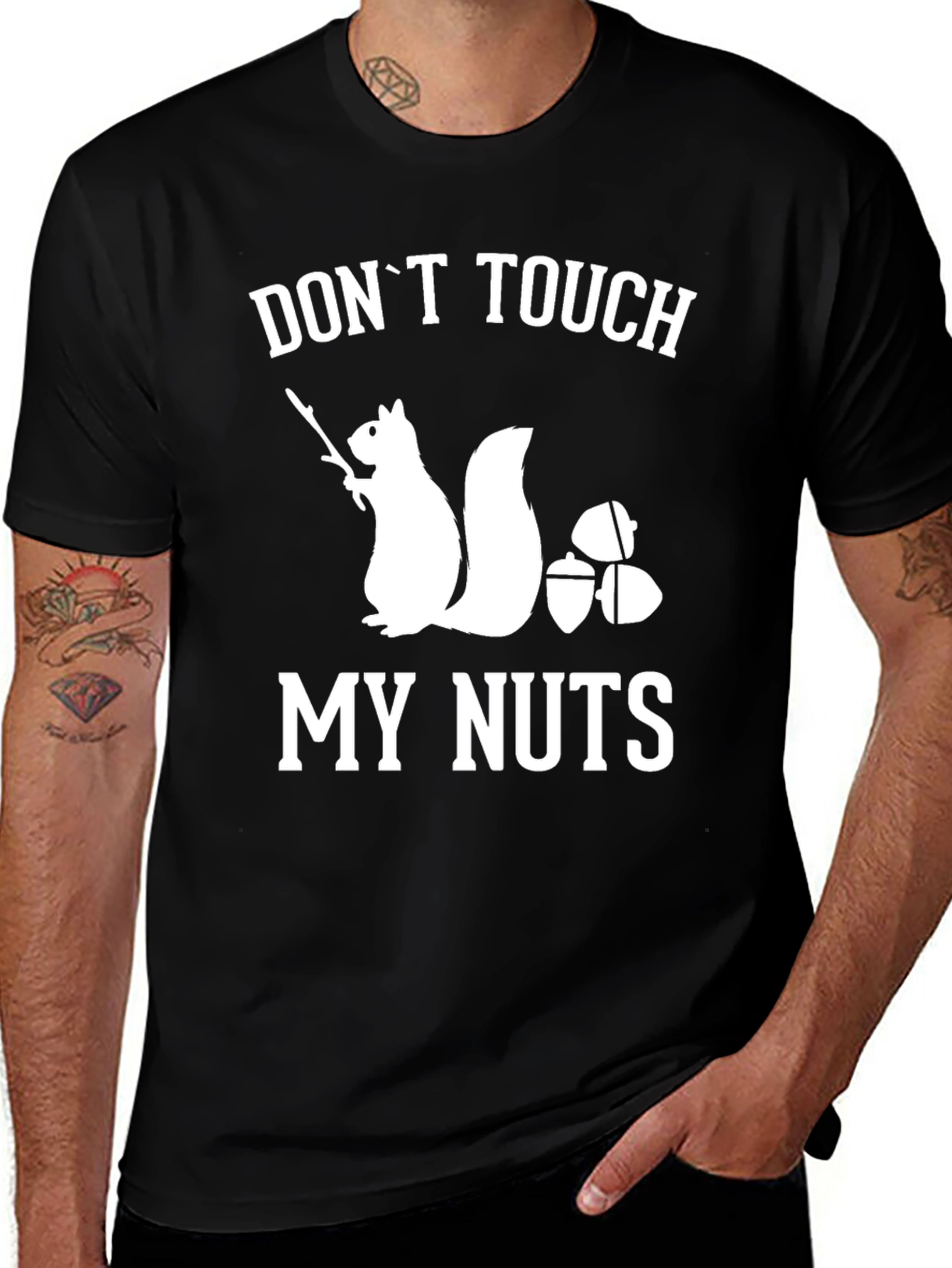 Variant 29 of Don't Touch My Nuts Squirrel Graphic T-Shirt