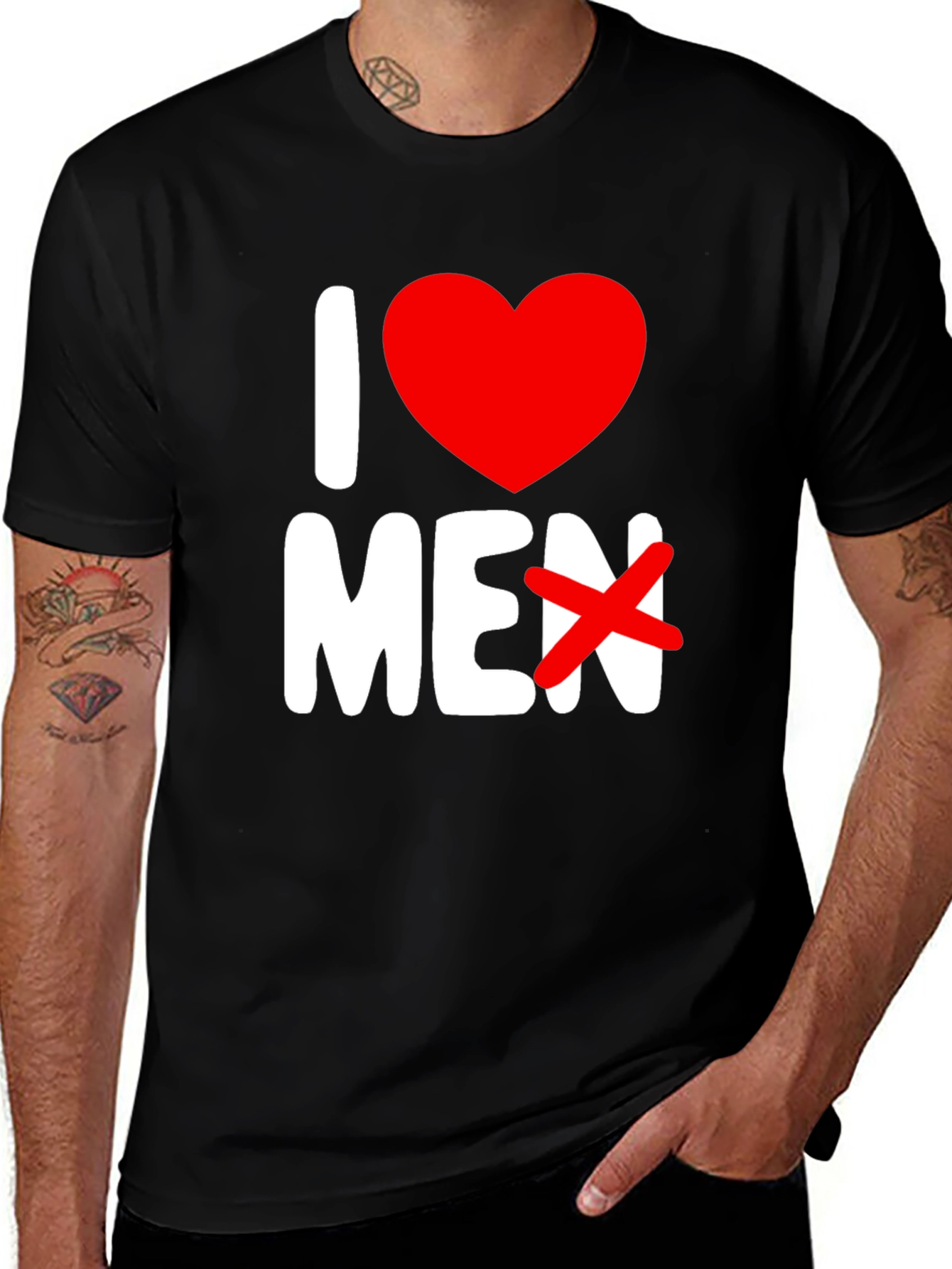 Variant 21 of I Heart Men - Novelty Graphic T-Shirt