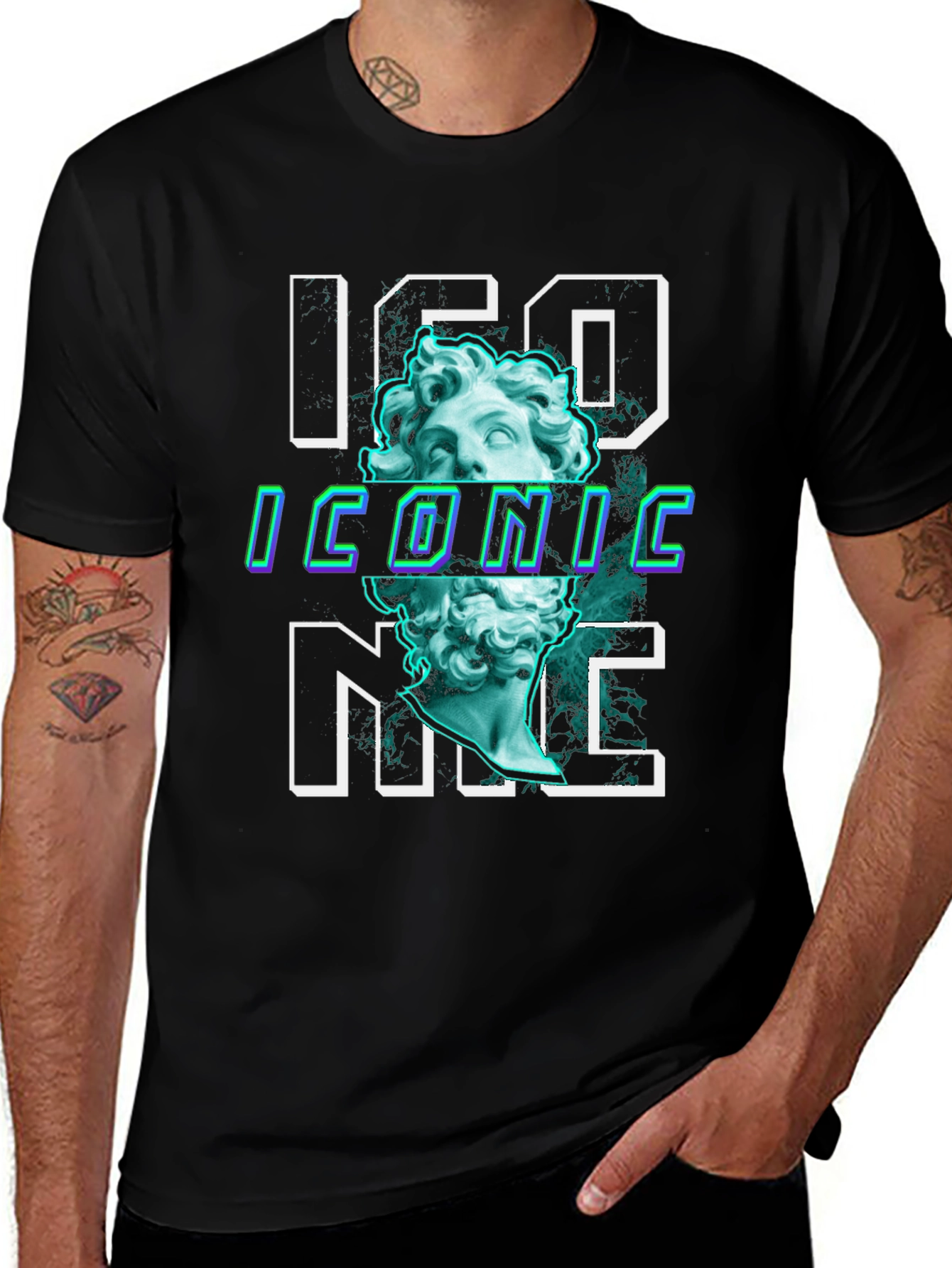 Variant 30 of Iconic Graphic Print Tee - Trendy Black T-Shirt