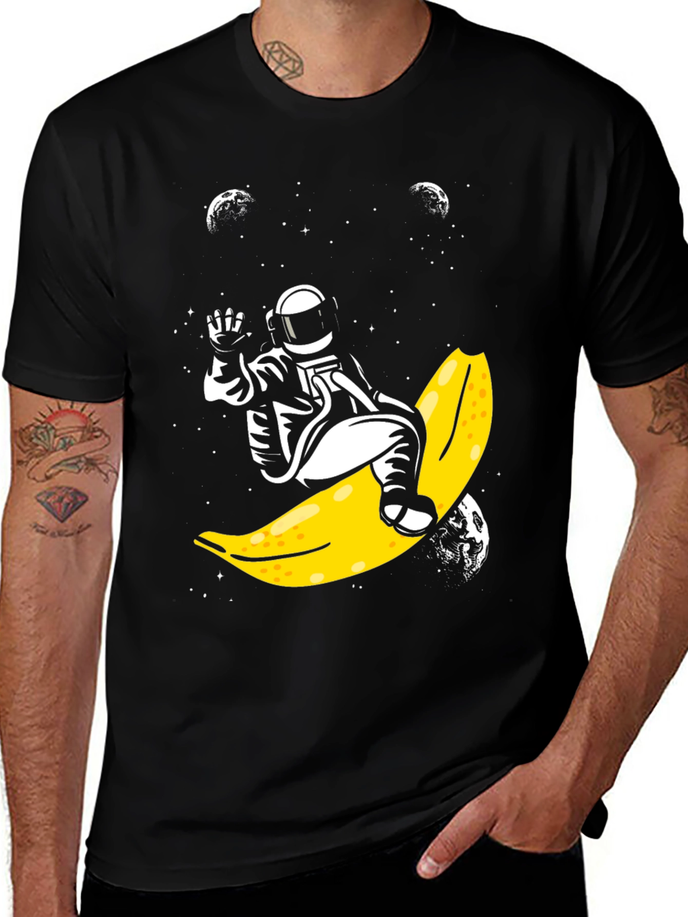 Variant 2 of Astronaut Banana Ride Graphic Tee
