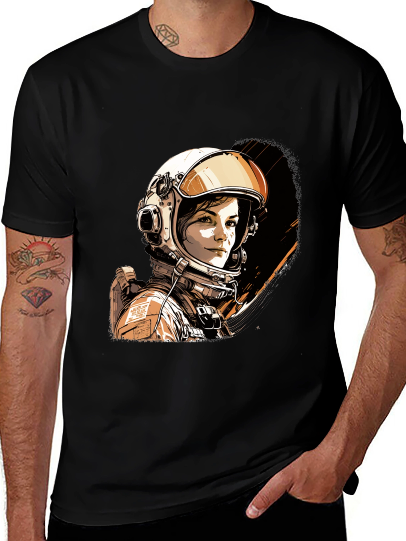 Variant 13 of Astronaut Woman Graphic T-Shirt