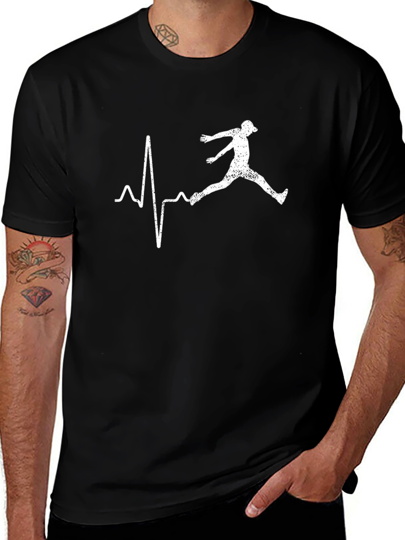 Black Runner Heartbeat T-Shirt main image