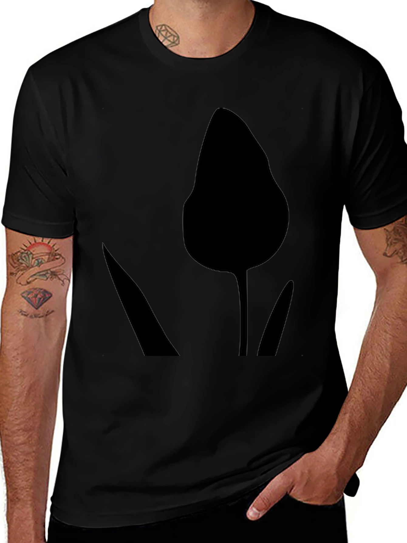 Variant 21 of Minimalist Black Tulip Graphic Tee