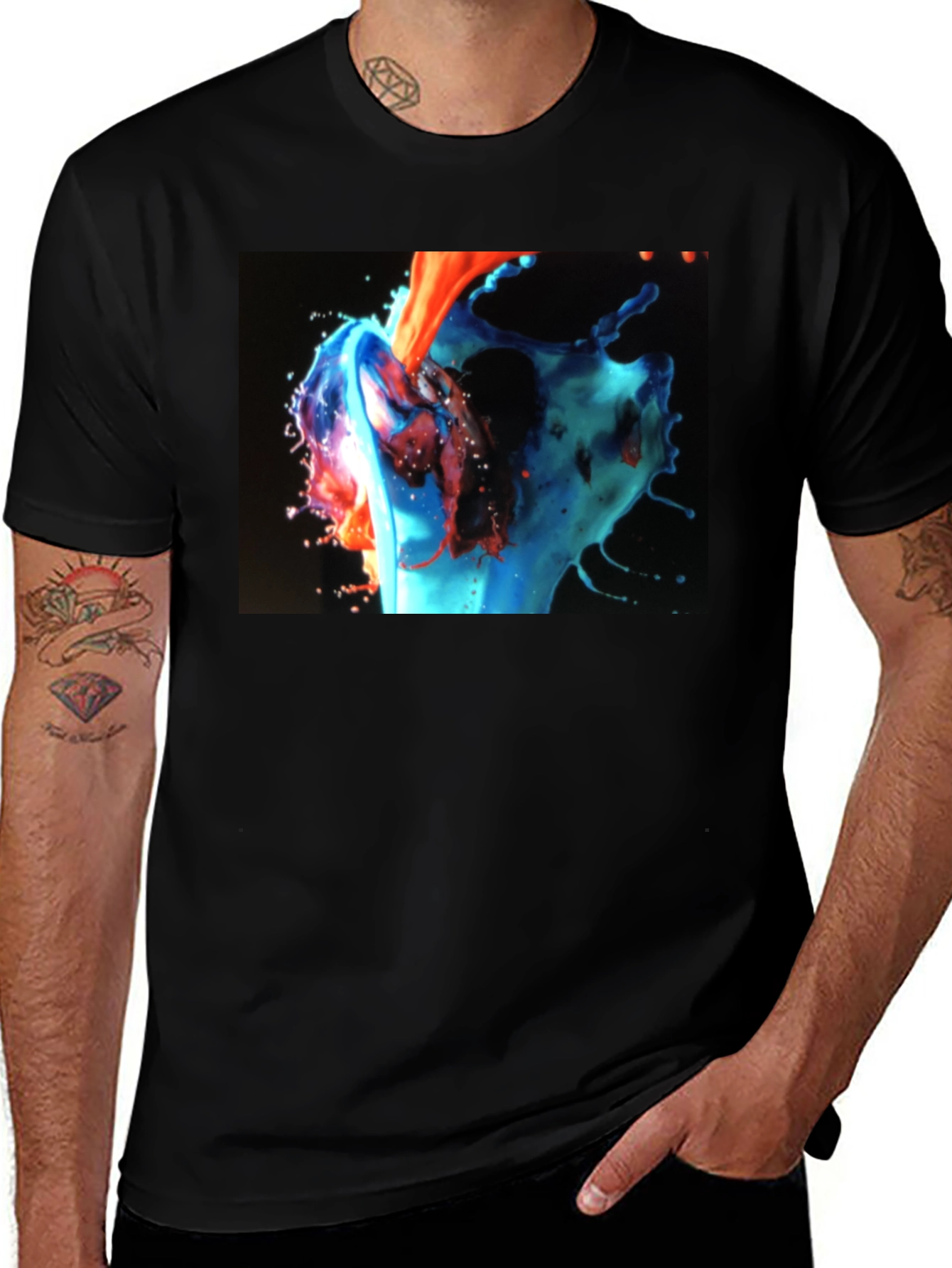 Variant 27 of Abstract Fluid Art Black T-Shirt