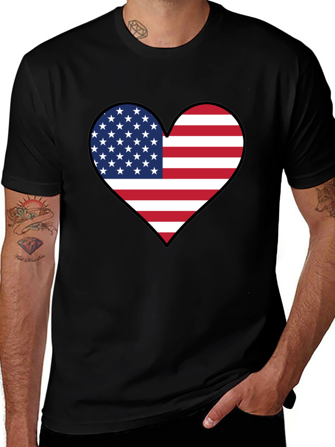 Variant 18 of American Flag Heart Graphic T-Shirt