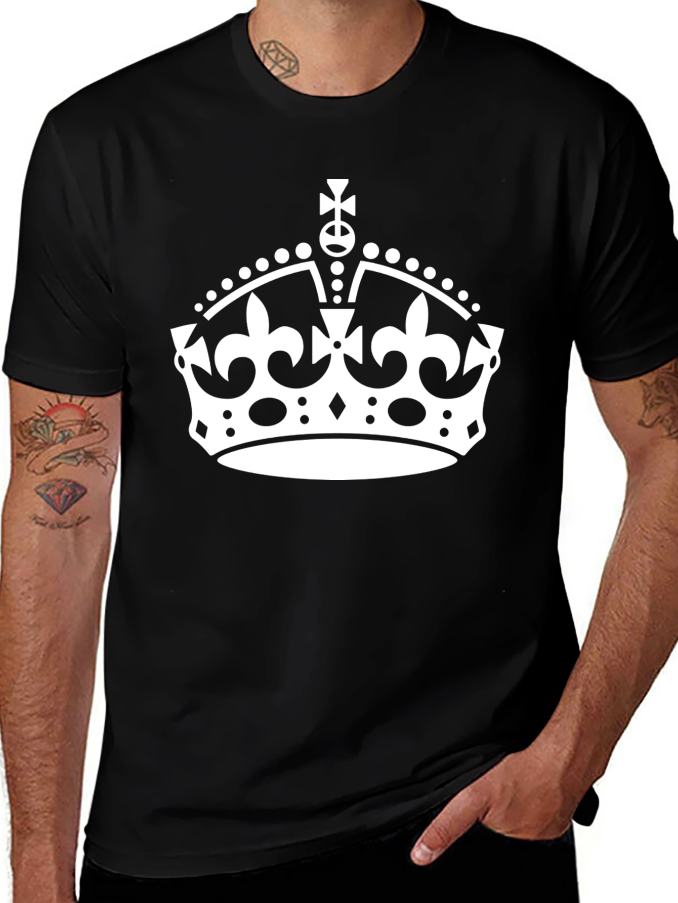 Variant 3 of Royal Crown Graphic Tee - Stylish Black Cotton T-Shirt