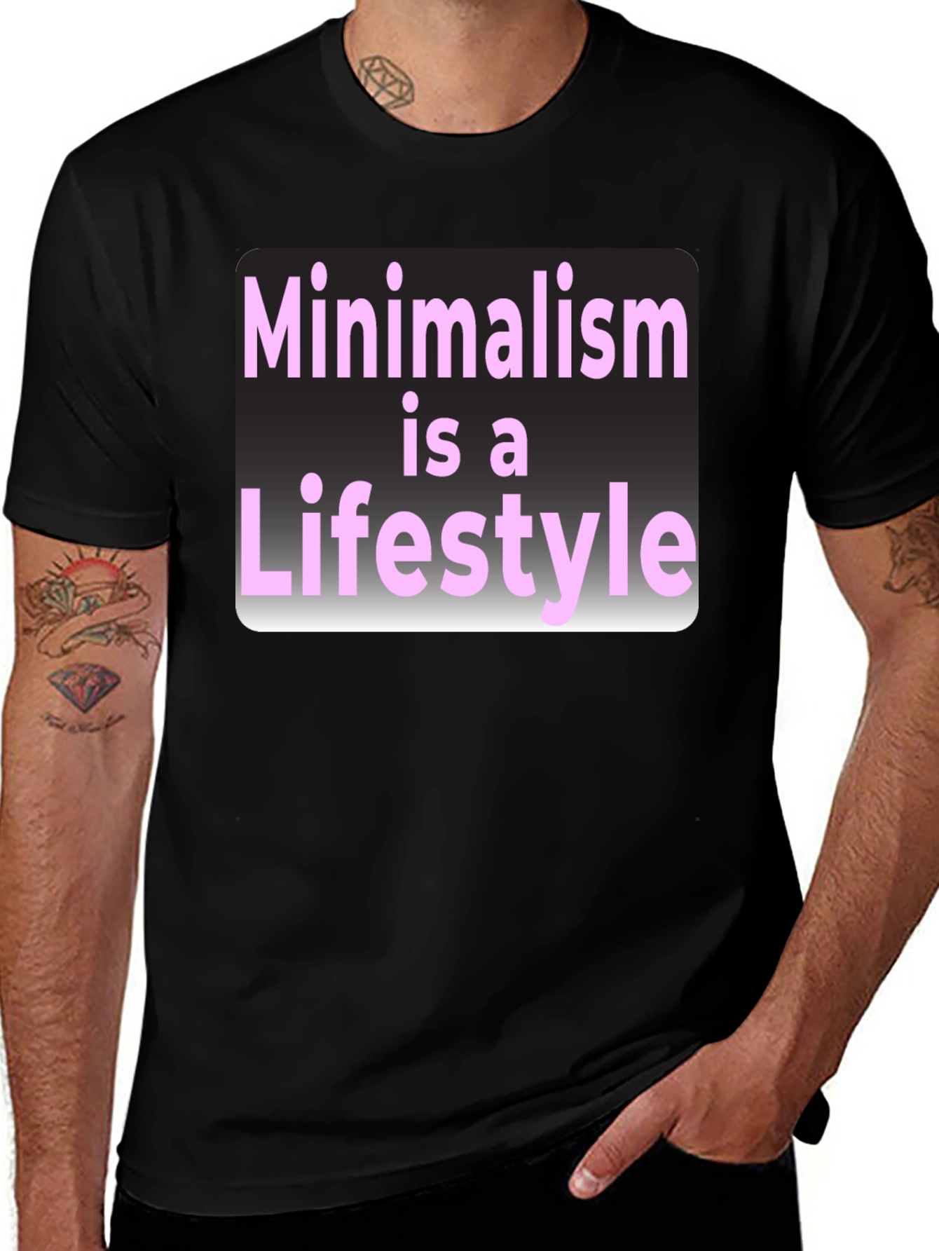 Variant 27 of Minimalism Lifestyle Graphic Tee - Black T-Shirt