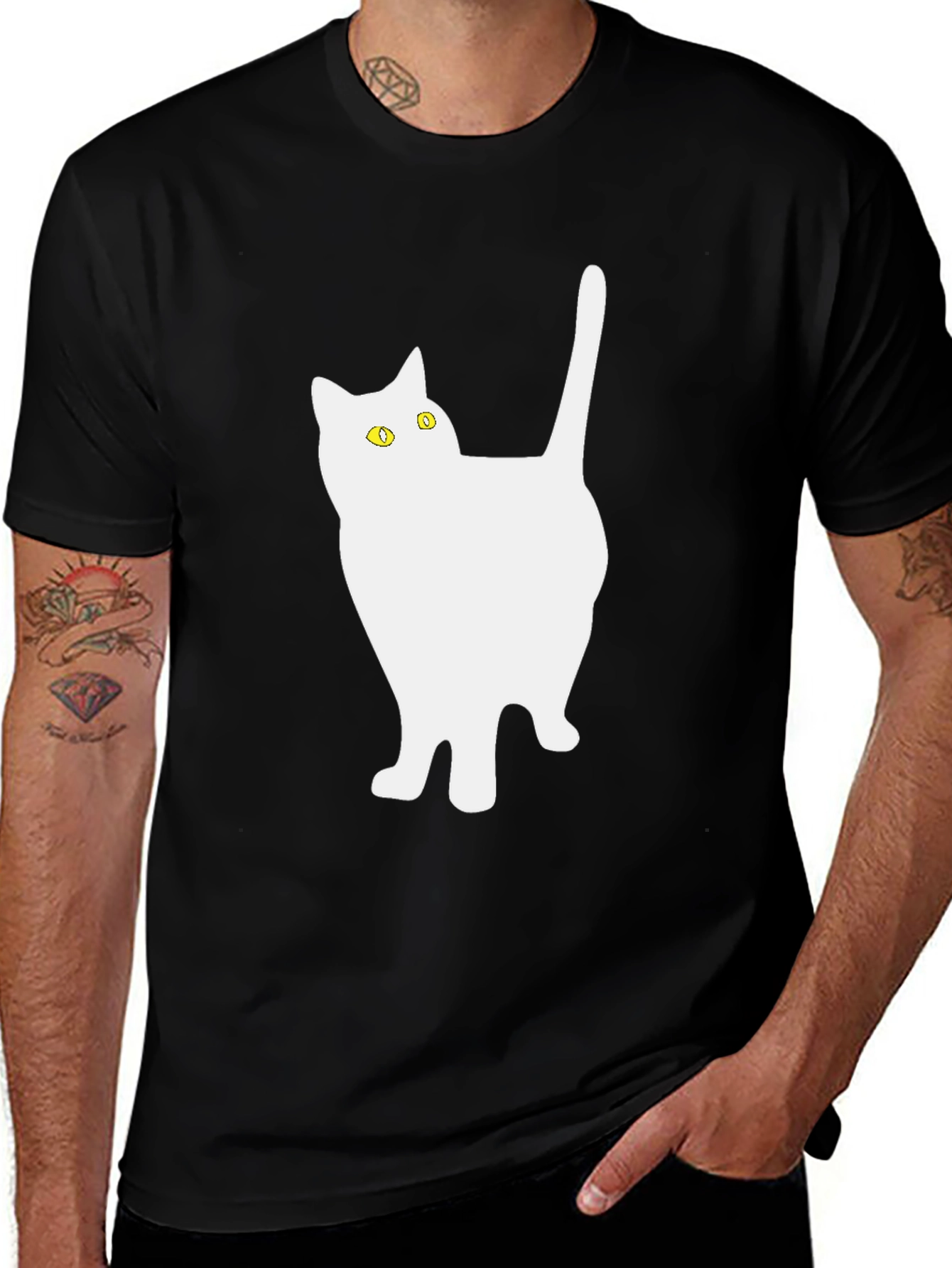 Variant 26 of Black Cat T-Shirt - Unique Graphic Tee
