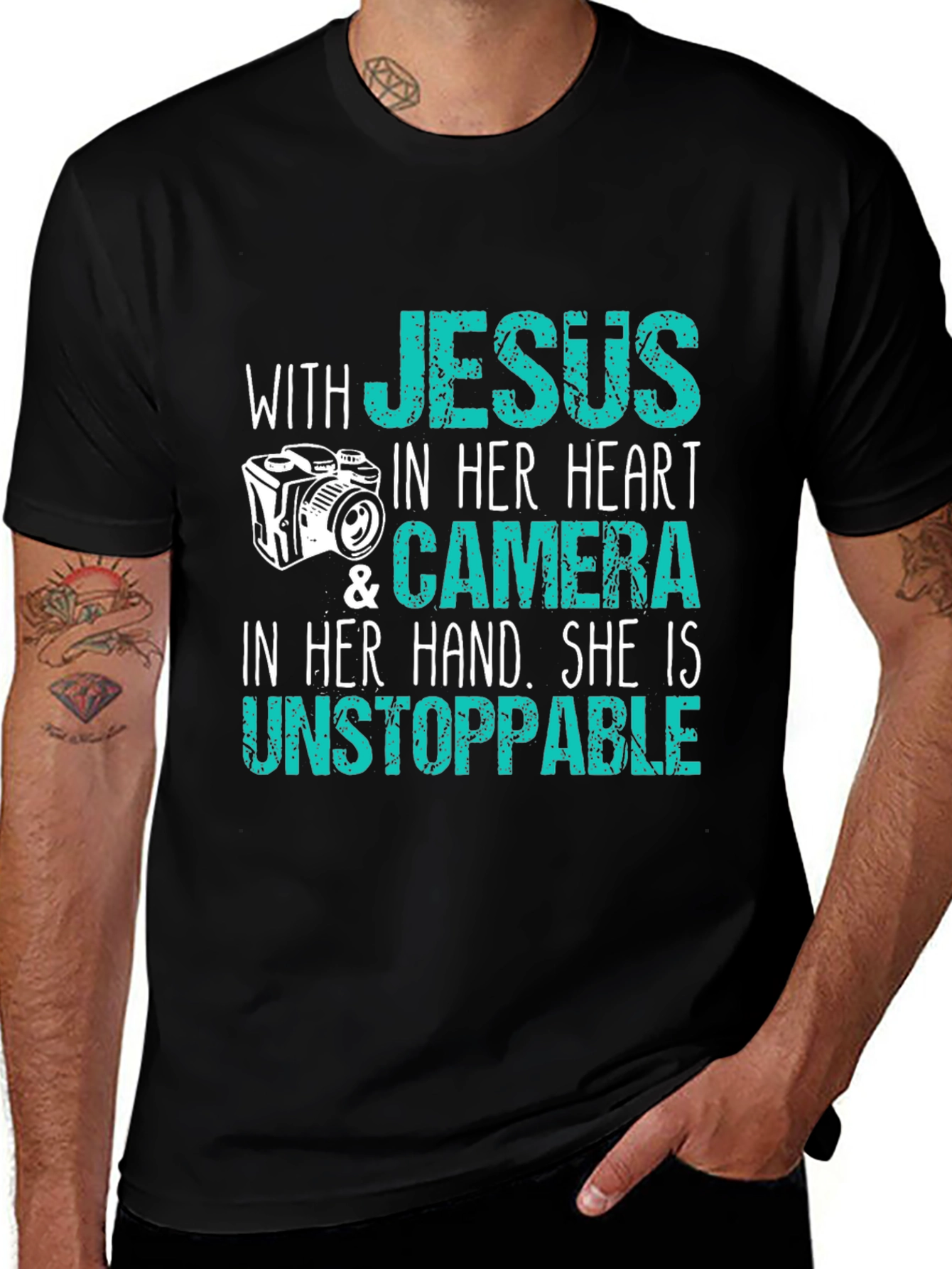 Variant 7 of Jesus Heart Camera Hand Unstoppable T-Shirt