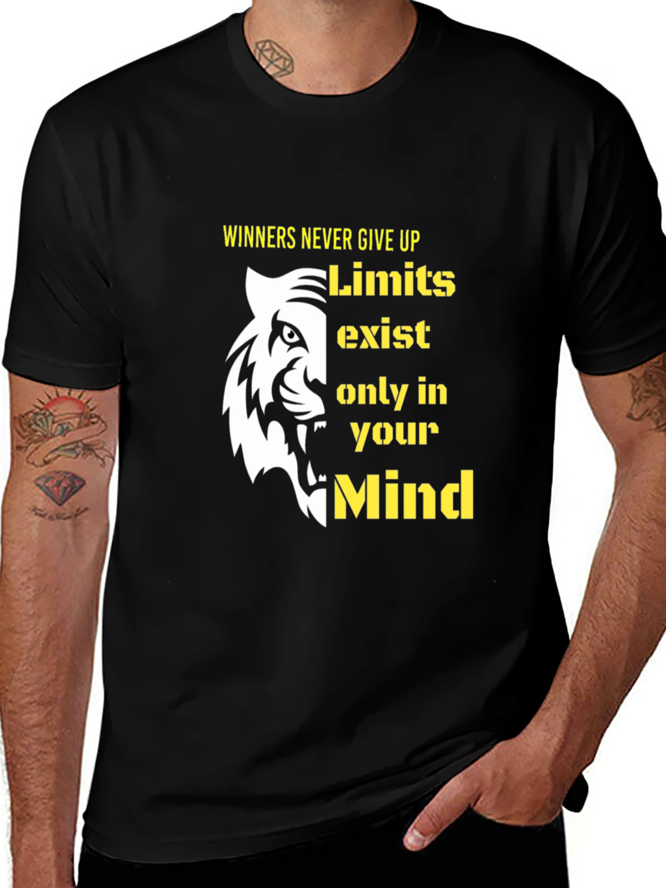 Variant 13 of Motivational Tiger Graphic Print T-Shirt