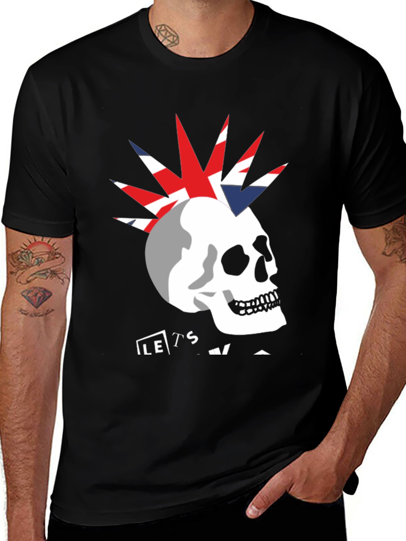 Variant 28 of Union Jack Skull Punk Rock T-Shirt