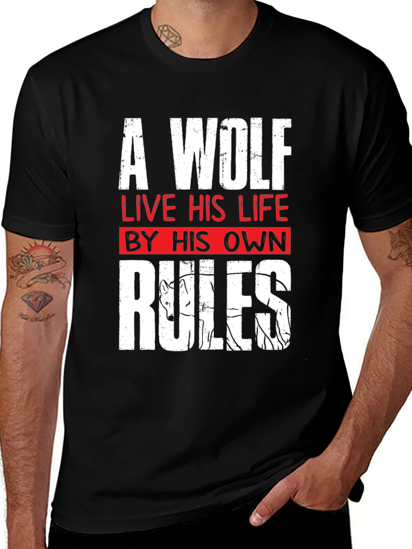 Variant 19 of A Wolf Live His Life By His Own Rules T-Shirt