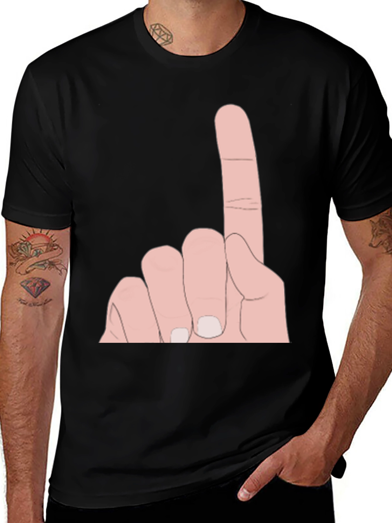 Variant 13 of Novelty One Finger Salute Graphic Tee