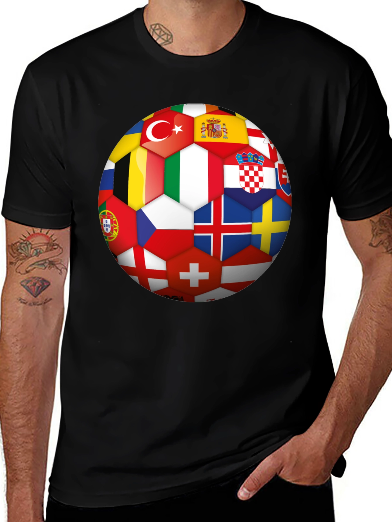 Variant 9 of Euro Flags Soccer Ball T-Shirt