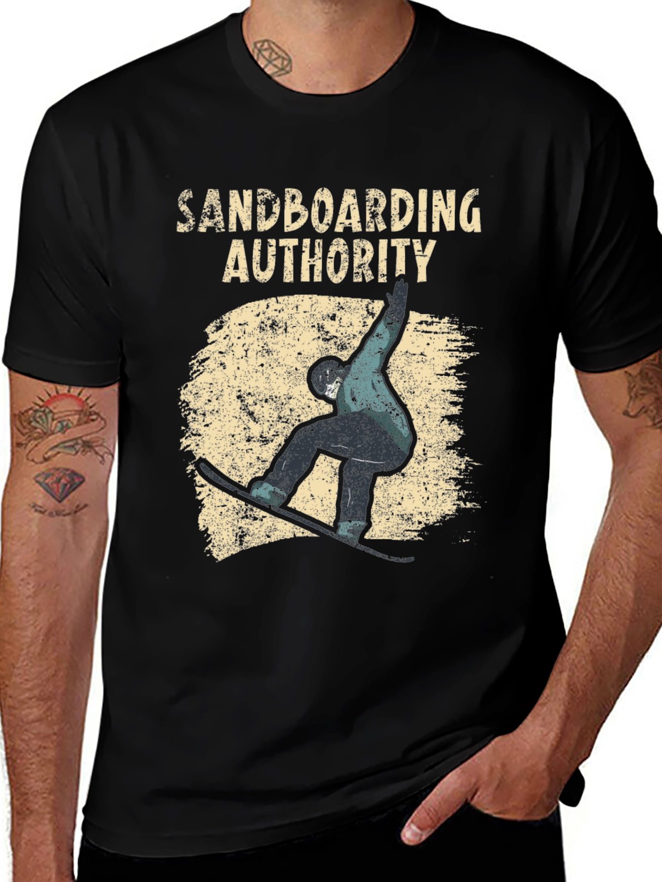 Variant 19 of Sandboarding Authority Black T-Shirt