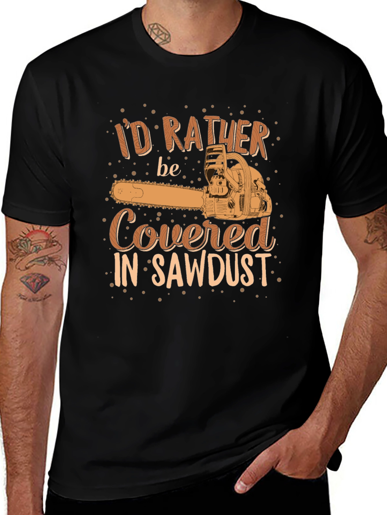 Sawdust Graphic Tee - Black Cotton Comfort