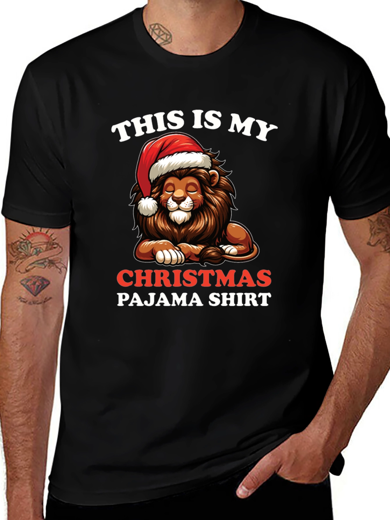 Christmas Lion Pajama Shirt