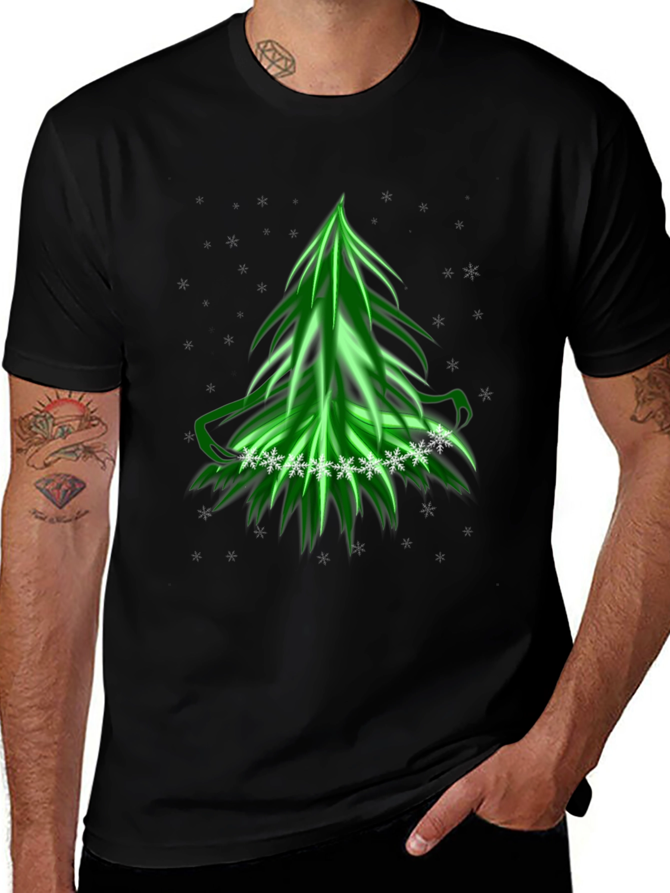 Festive Green Christmas Tree T-Shirt