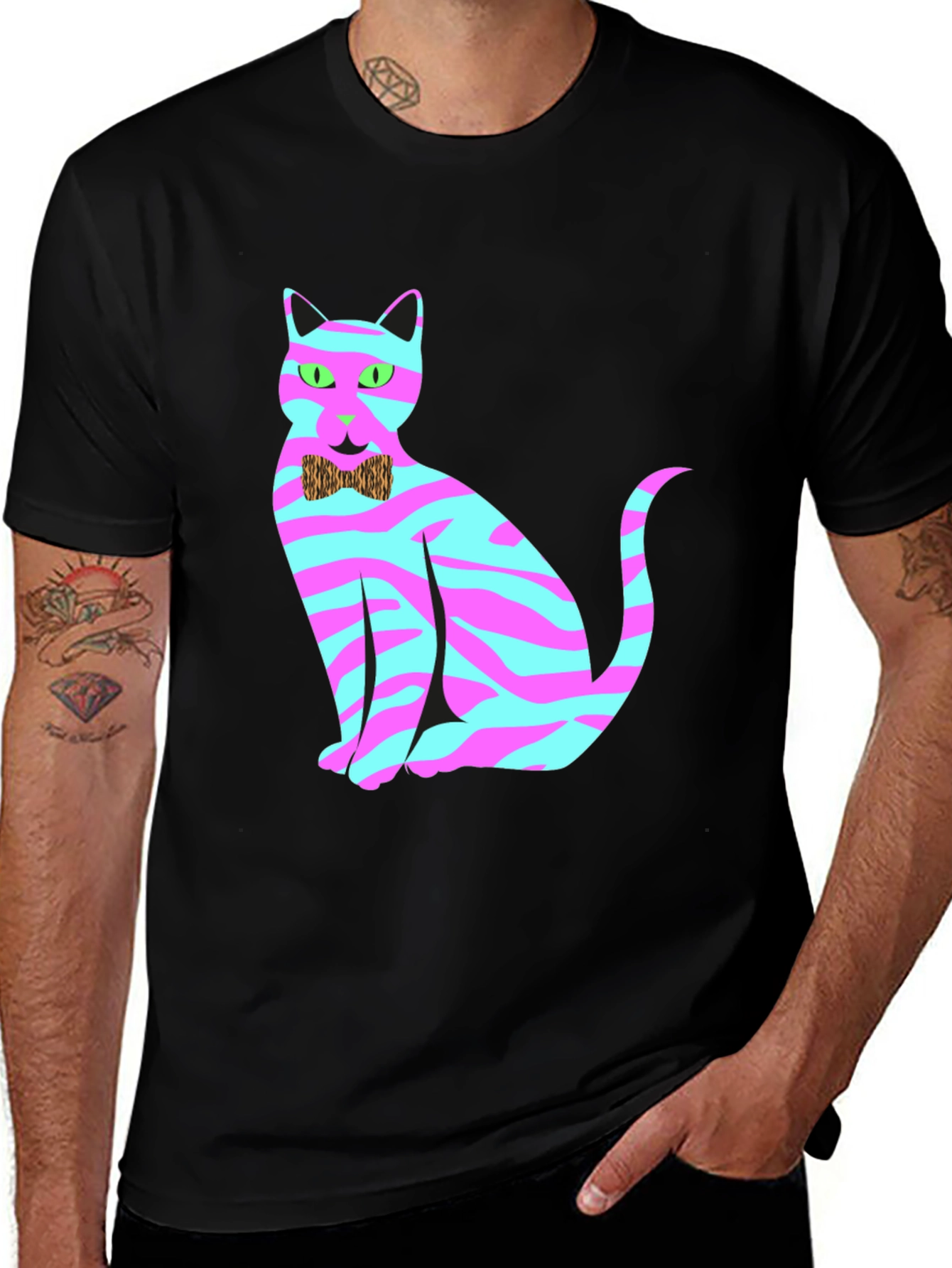 Variant 30 of Stylish Zebra Cat Graphic T-Shirt