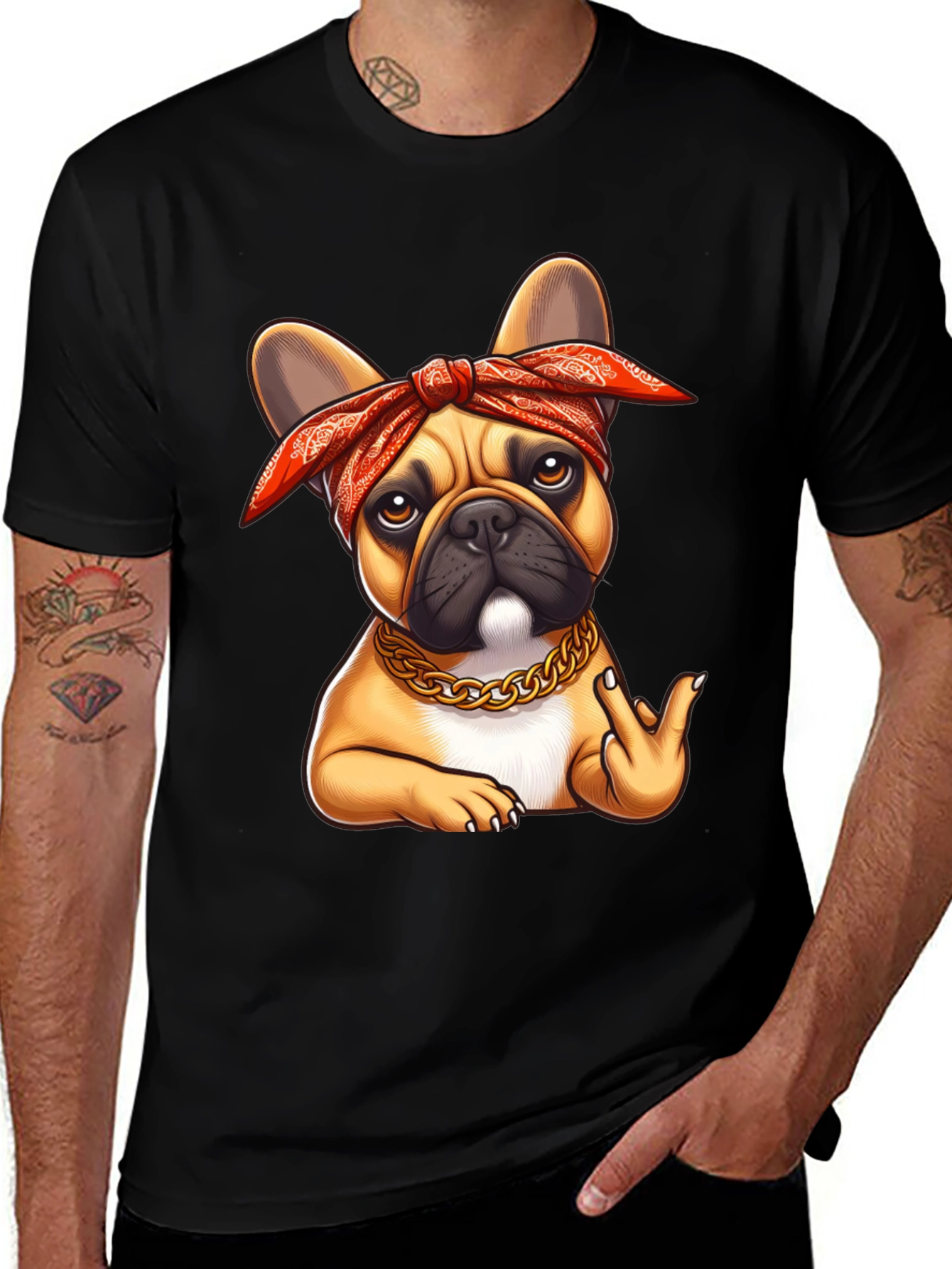 Variant 8 of Gangster Bulldog Graphic Tee