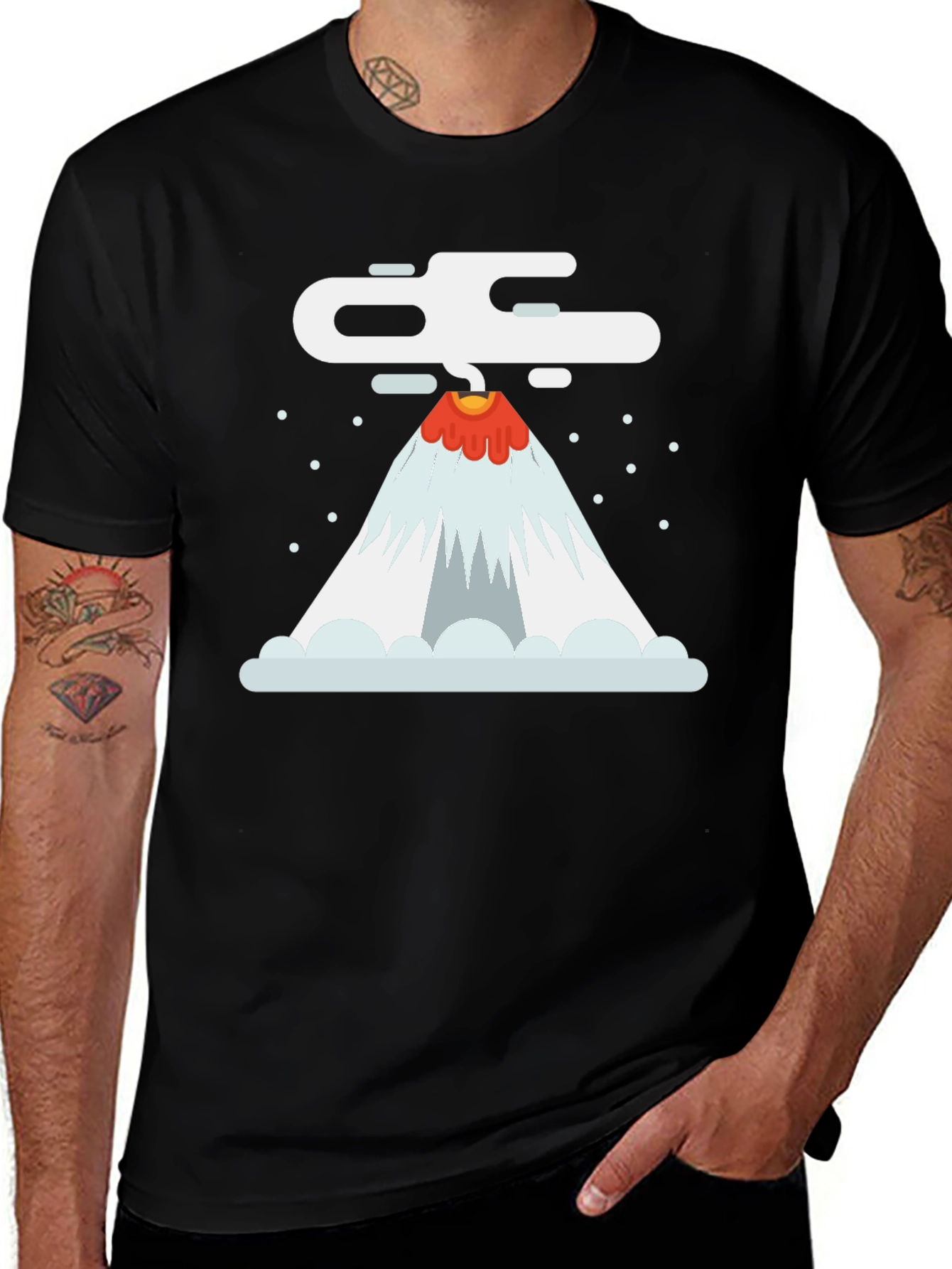 Variant 24 of Volcano Graphic T-Shirt - Black