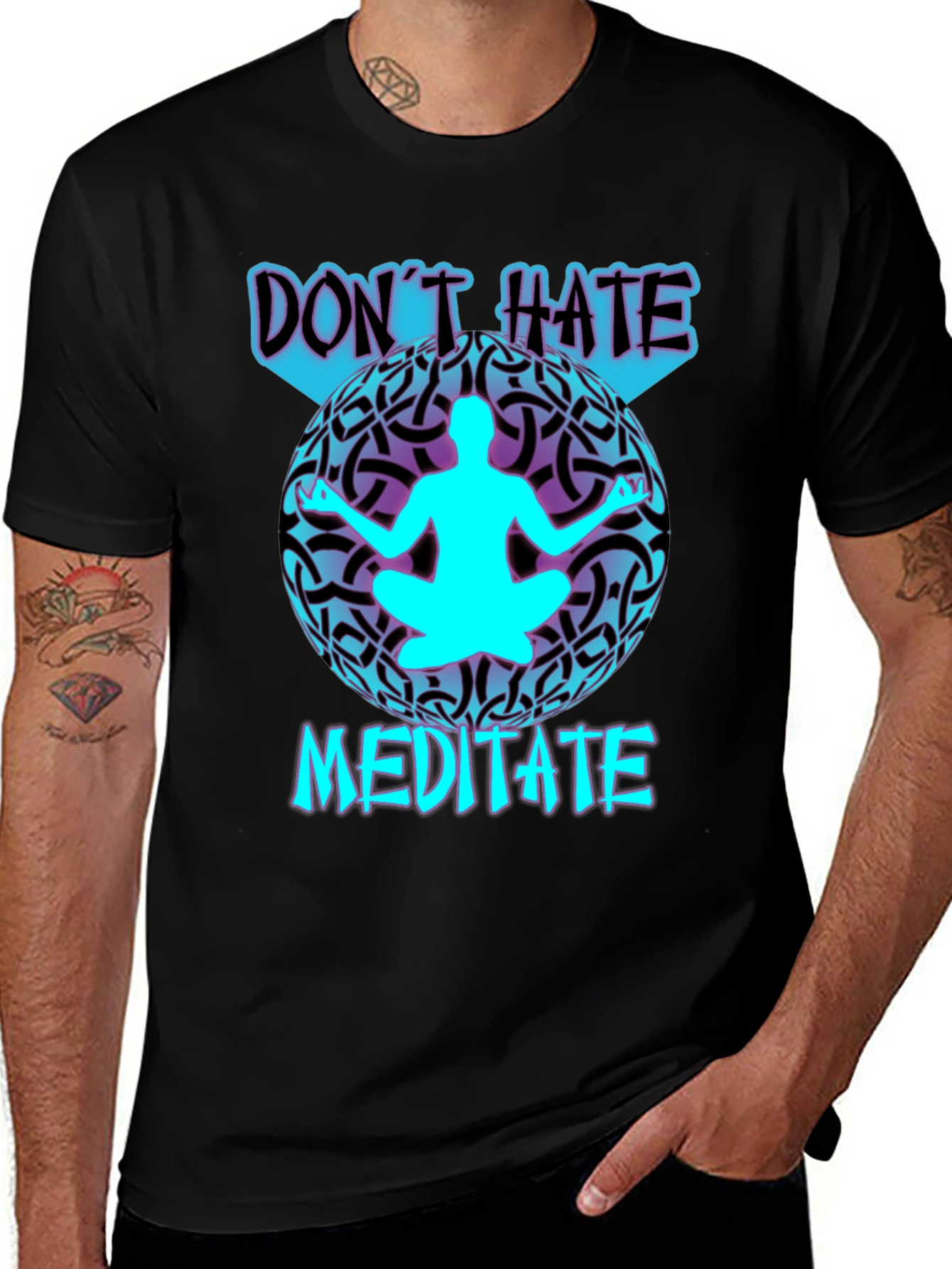Variant 20 of Don't Hate Meditate T-Shirt: Stylish Zen Design