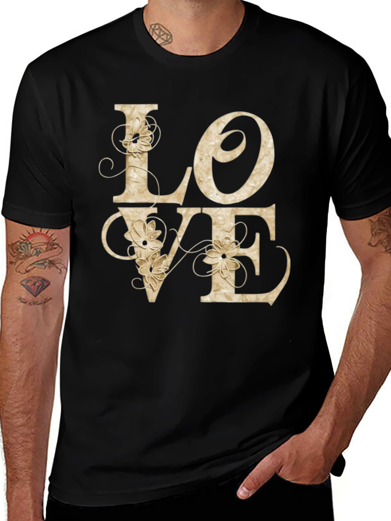 Variant 28 of LOVE Floral Graphic Tee - Stylish Casual Shirt