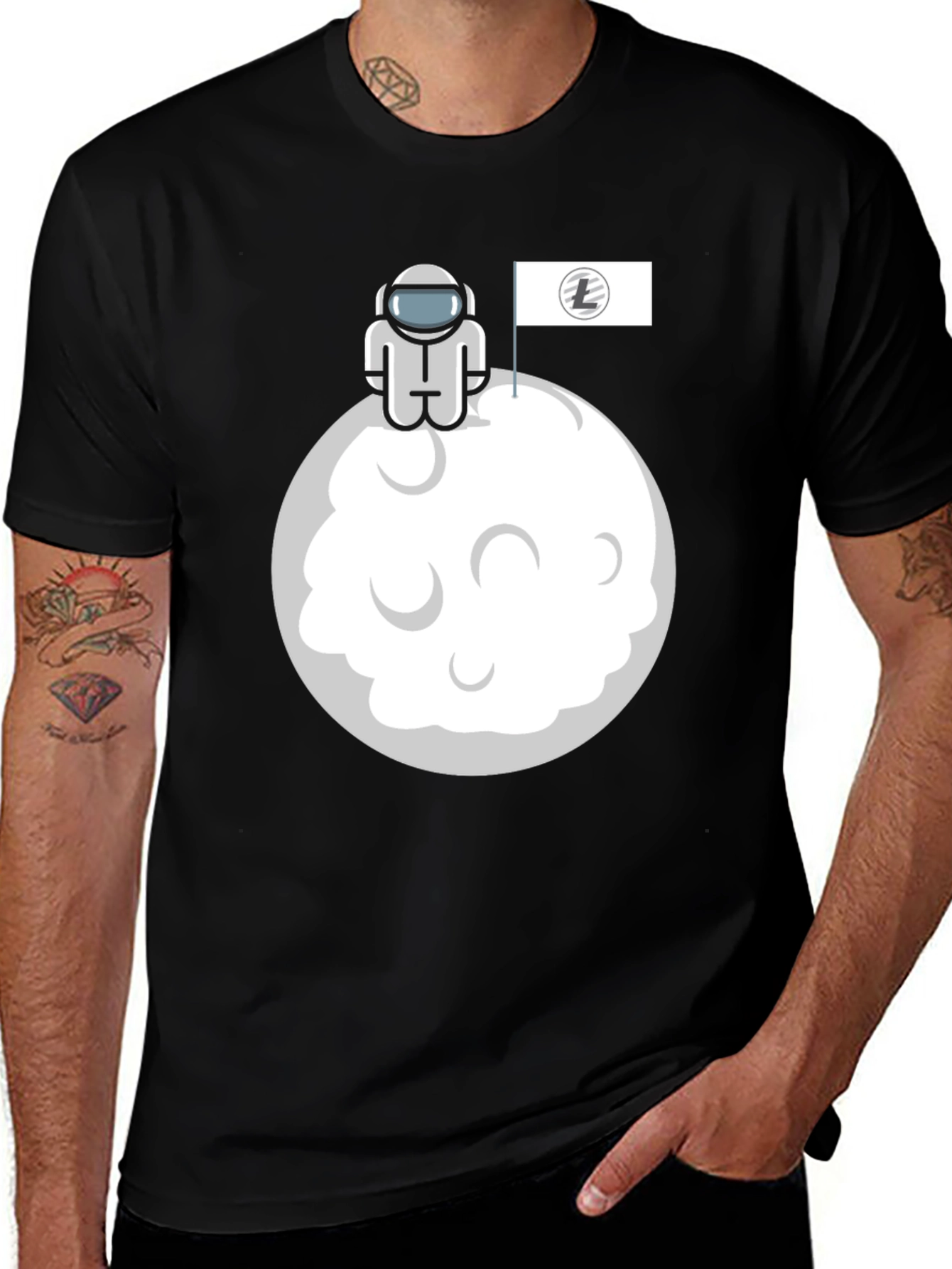 Litecoin Astronaut T-Shirt - Crypto Moon Landing