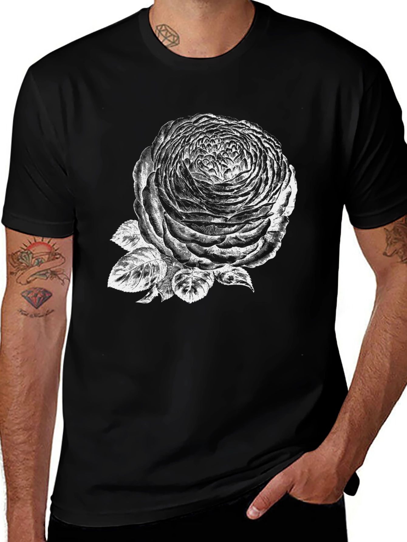 Variant 28 of Black Rose Graphic T-Shirt for Men