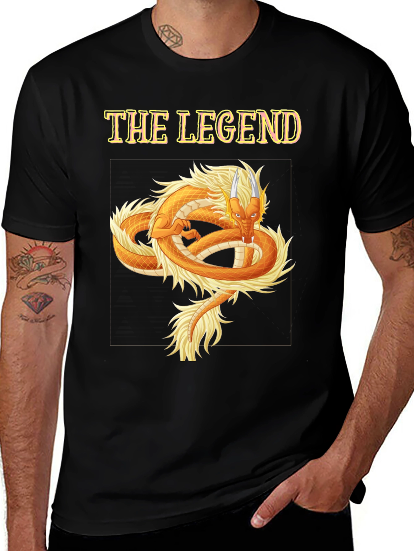 Variant 23 of The Legend Dragon Graphic Tee - Black