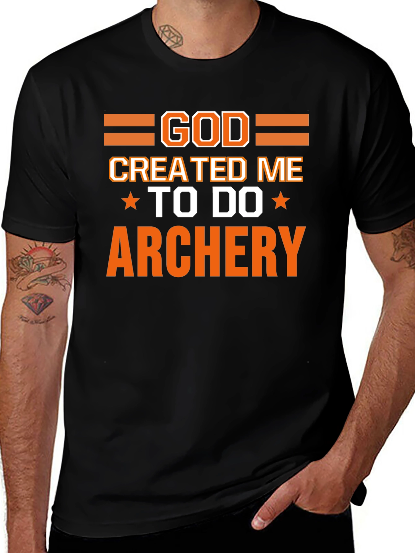 Variant 12 of God Created Me to Do Archery T-Shirt