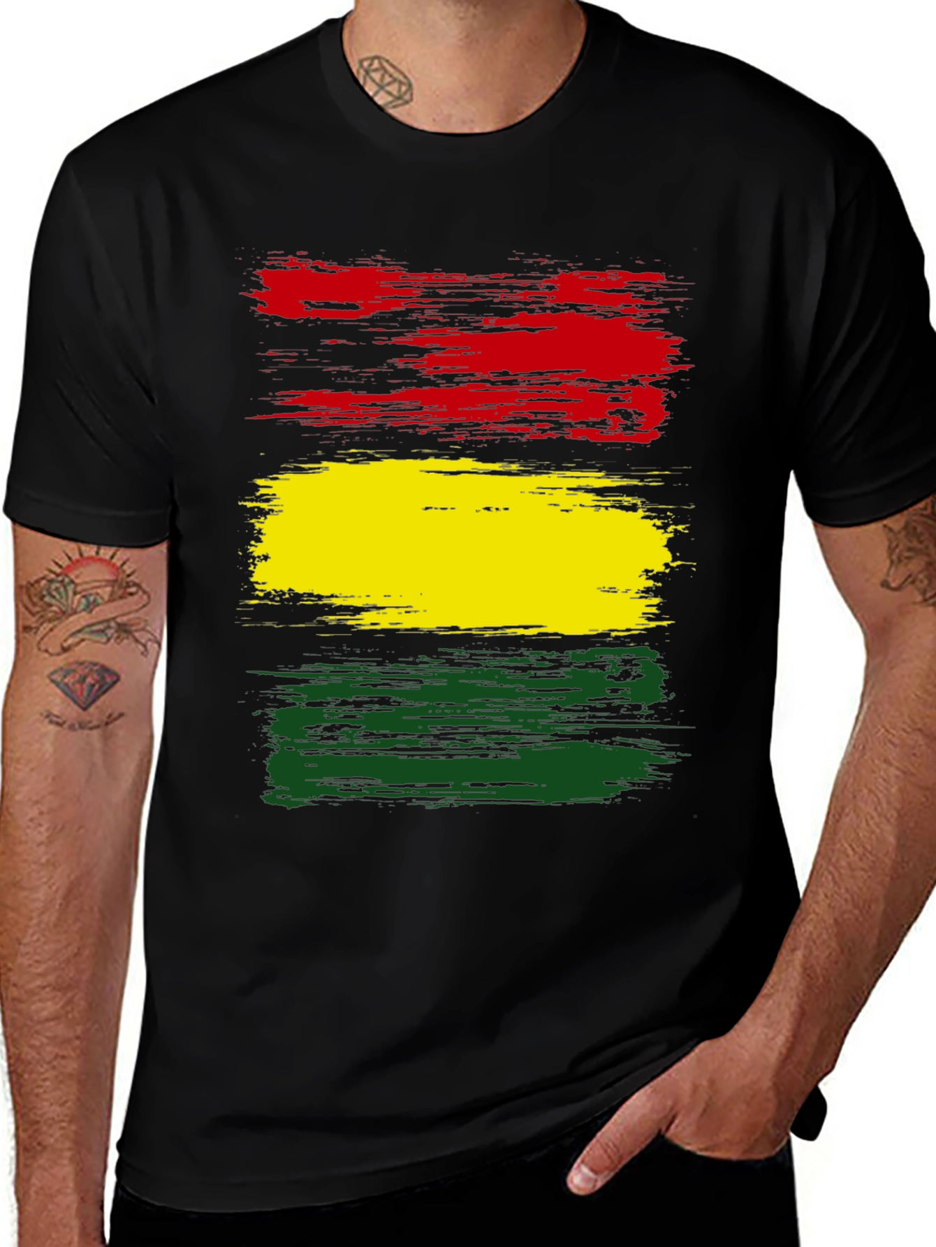 Rasta Flag T-Shirt - Black Cotton Tee