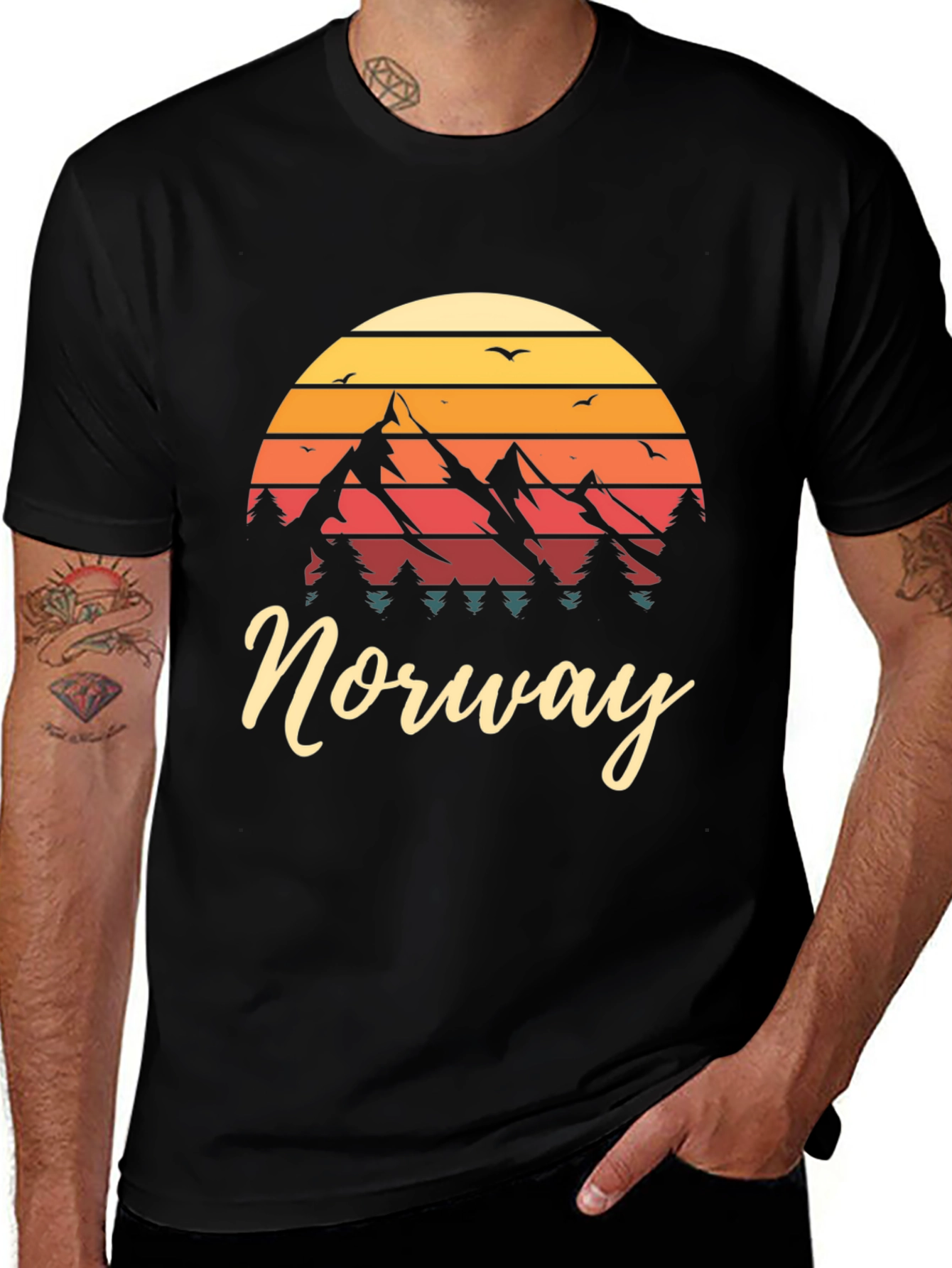Variant 16 of Norway Mountain Sunset Graphic Tee