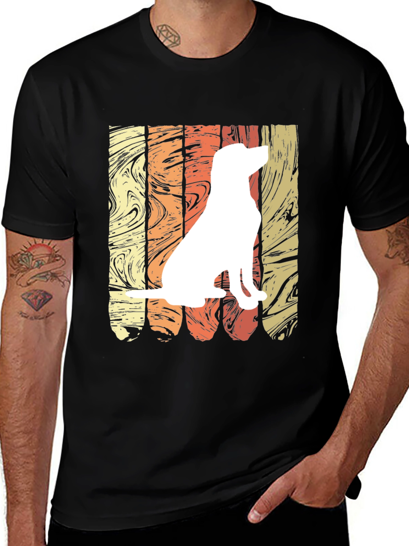 Variant 4 of Retro Dog Silhouette Graphic T-Shirt