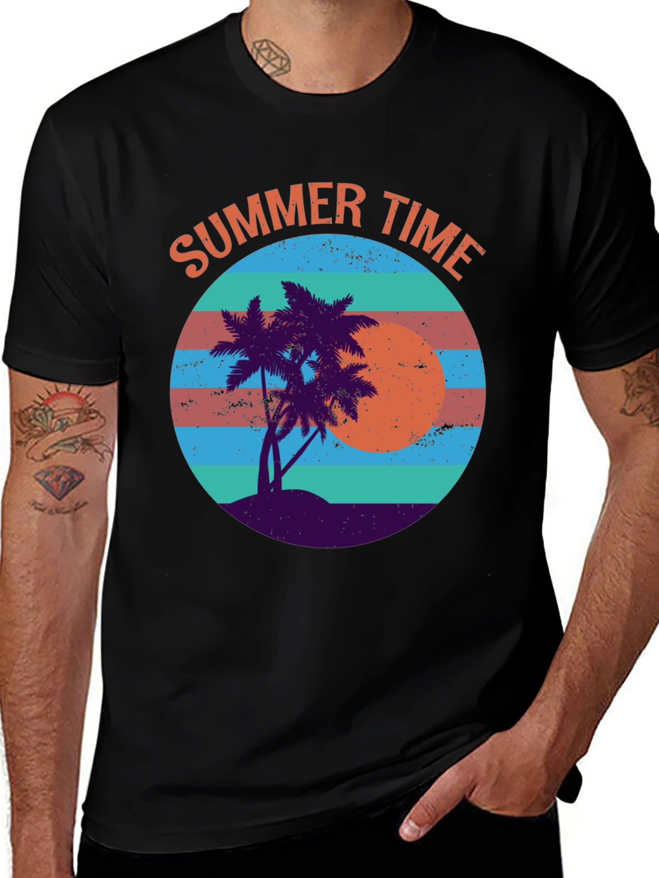 Variant 24 of Summer Time Palm Tree Graphic Tee