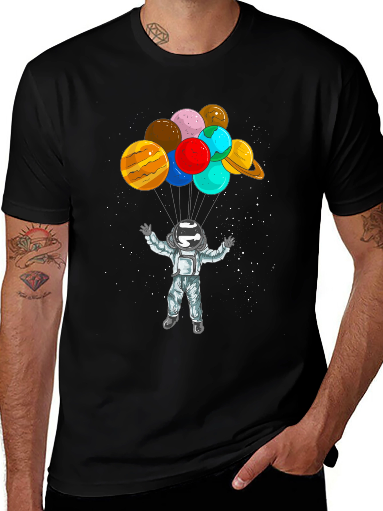 Variant 5 of Astronaut & Planet Balloons Graphic Tee