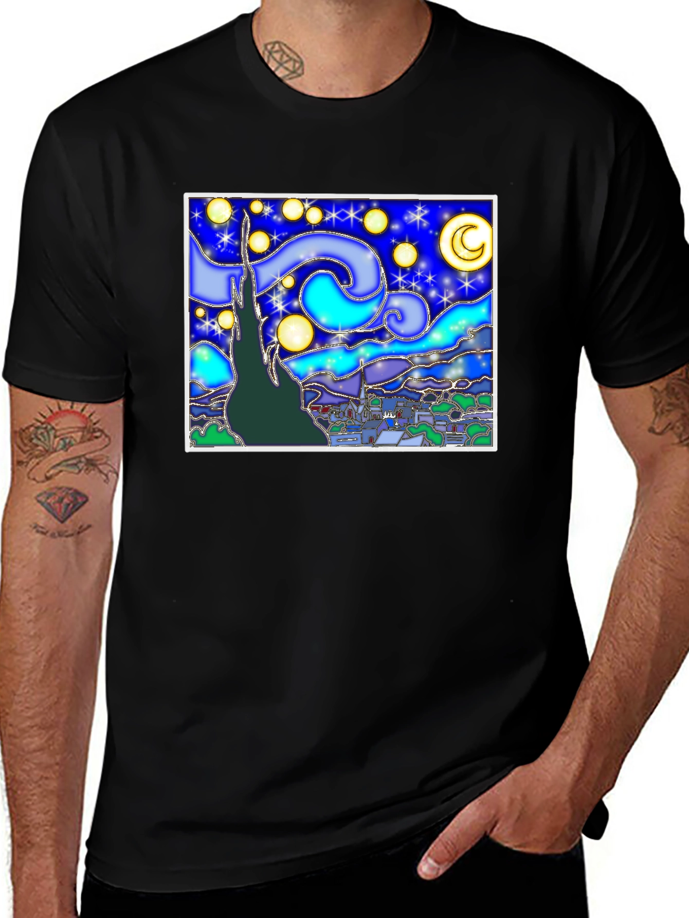 Variant 20 of Starry Night Art T-Shirt