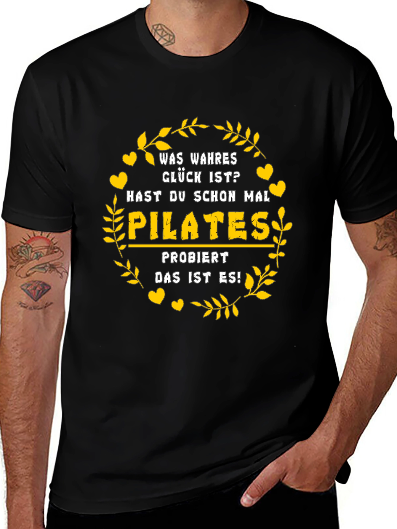 Pilates Lover Black T-Shirt - True Happiness Design