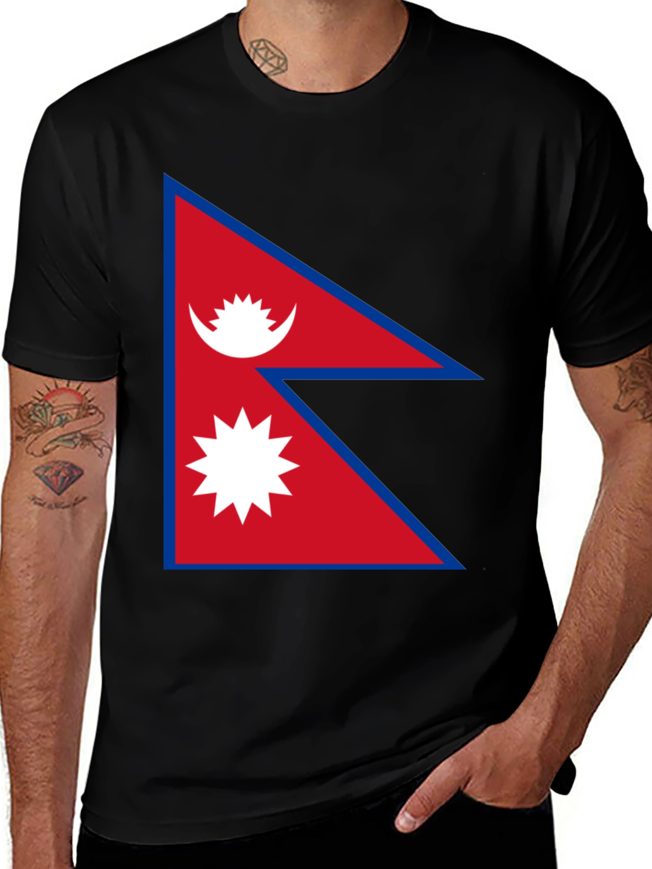 Variant 7 of Nepal Flag T-Shirt