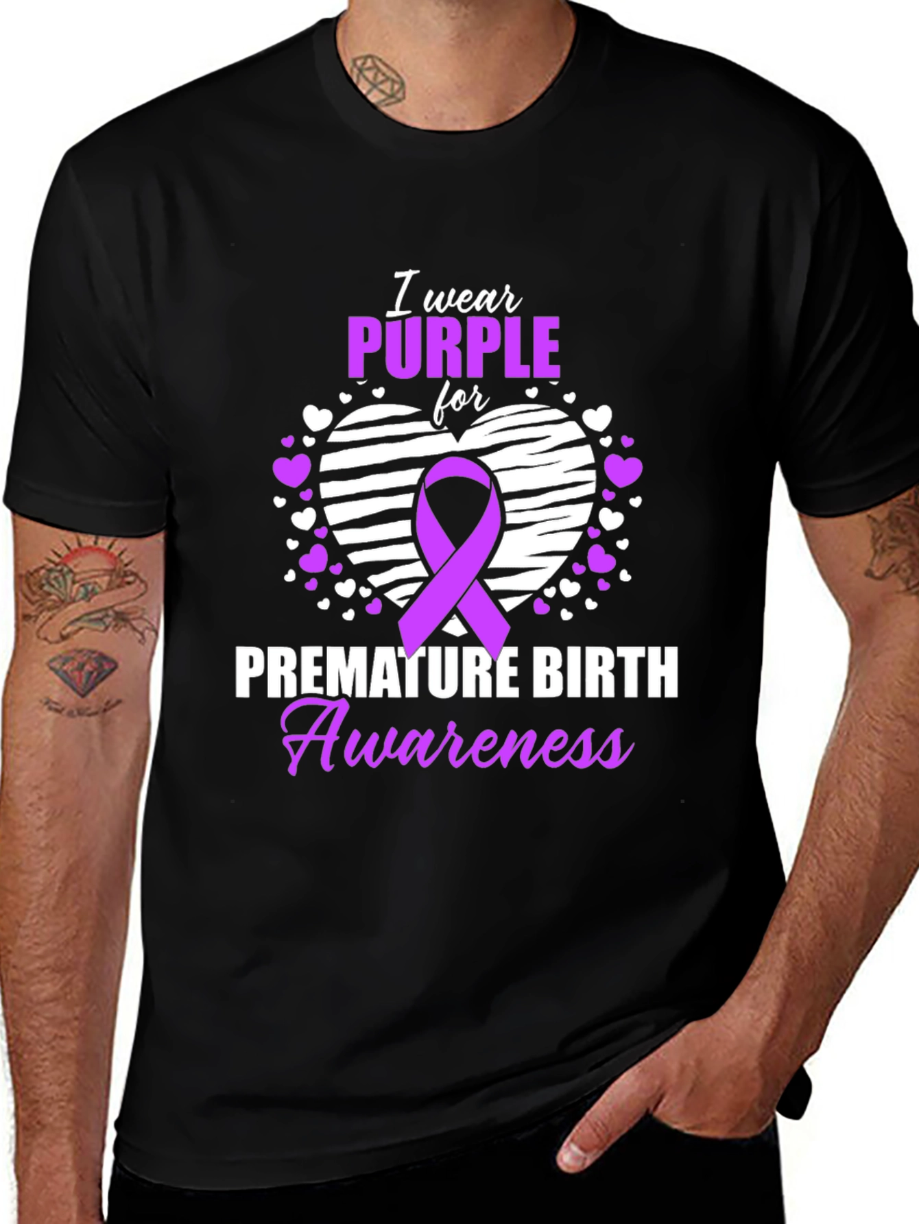 Variant 20 of Purple Premature Birth Awareness T-Shirt