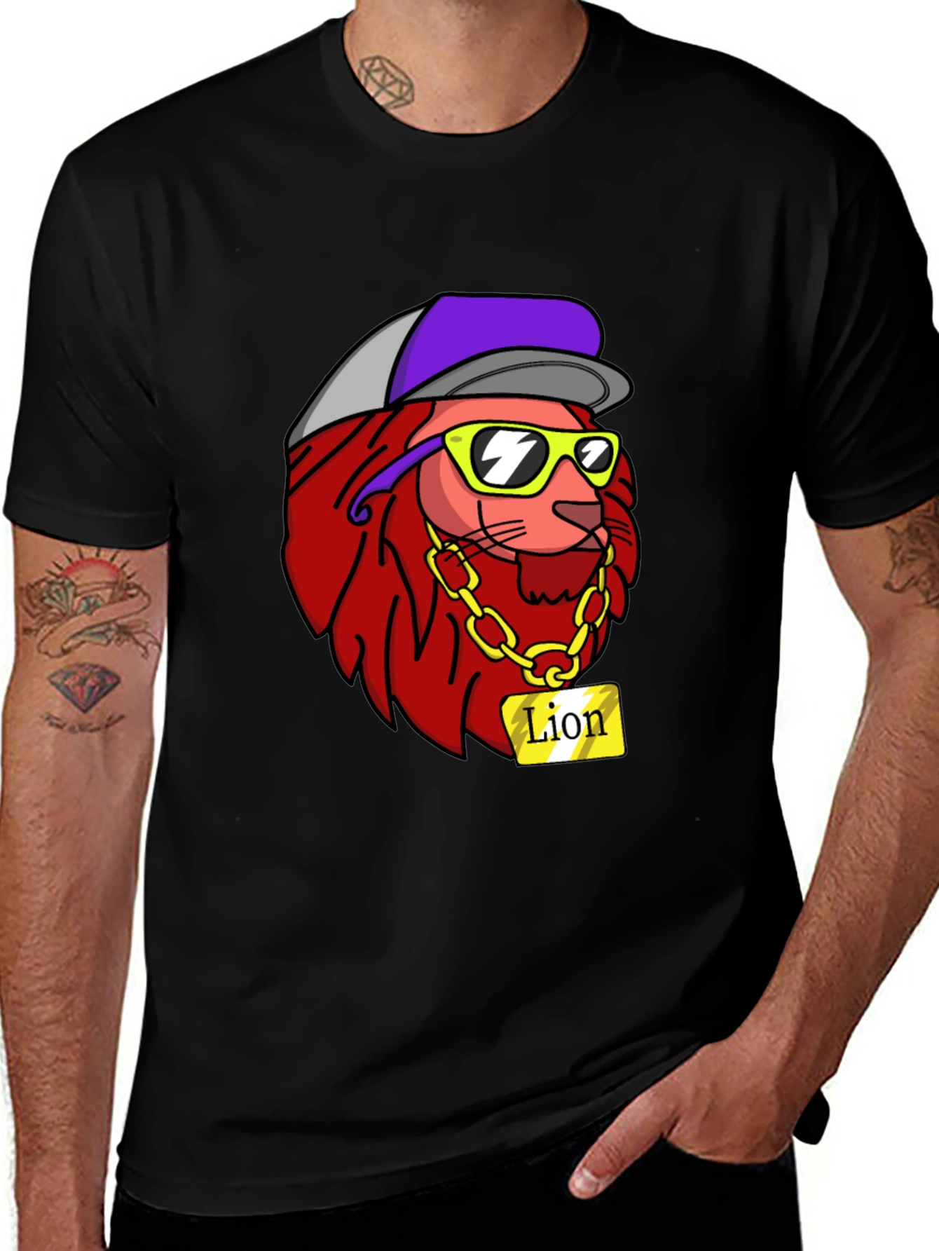 Variant 5 of Cool Lion Graphic Tee - Streetwear Style
