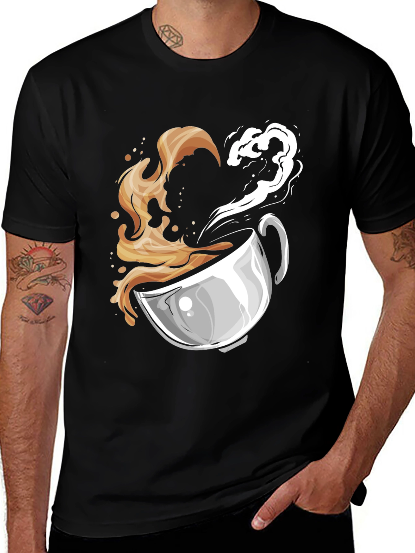 Variant 20 of Coffee Lover's Graphic Tee - Heart Steam