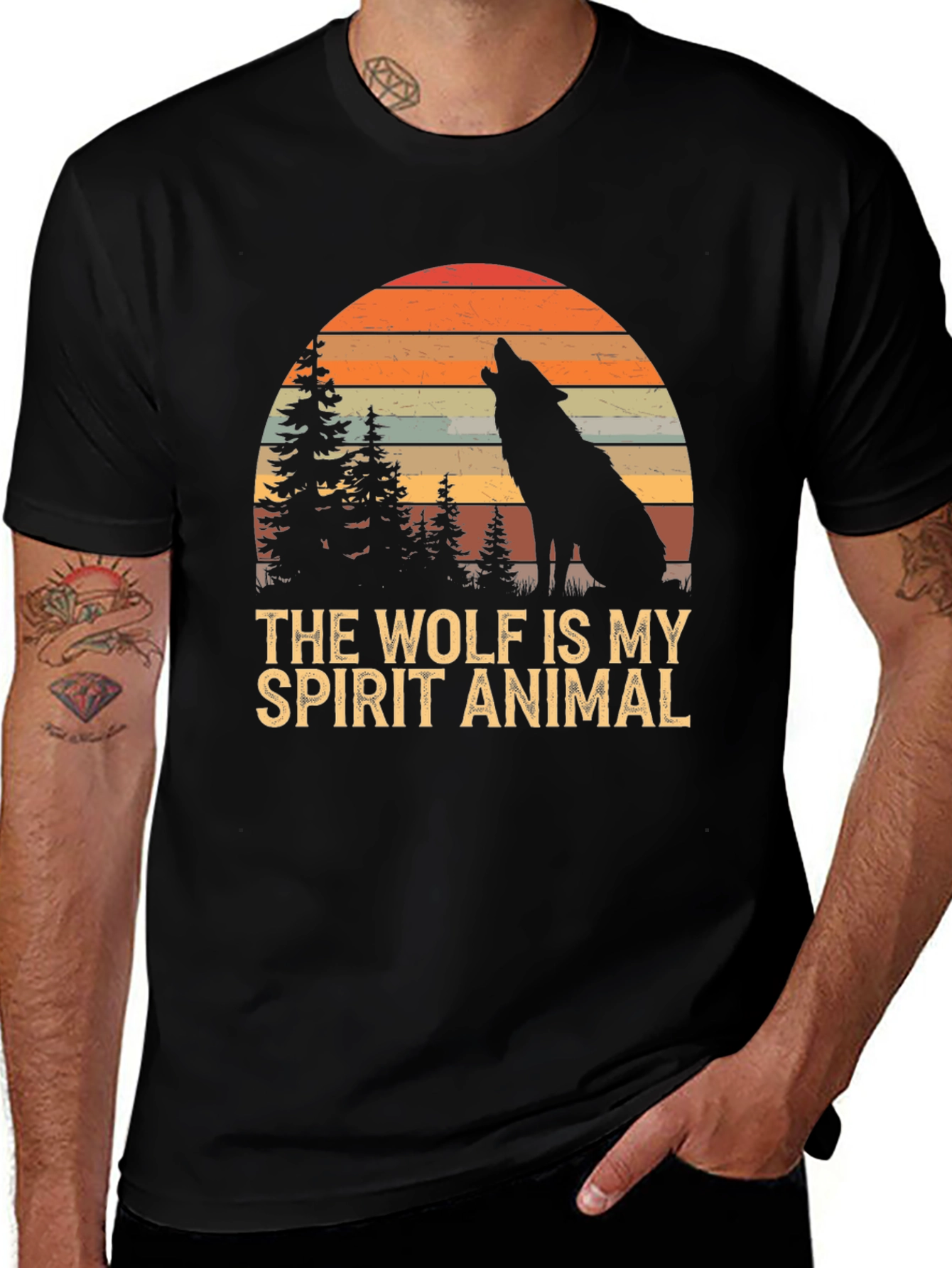 Variant 12 of Wolf Spirit Animal T-Shirt - Nature Inspired Graphic Tee