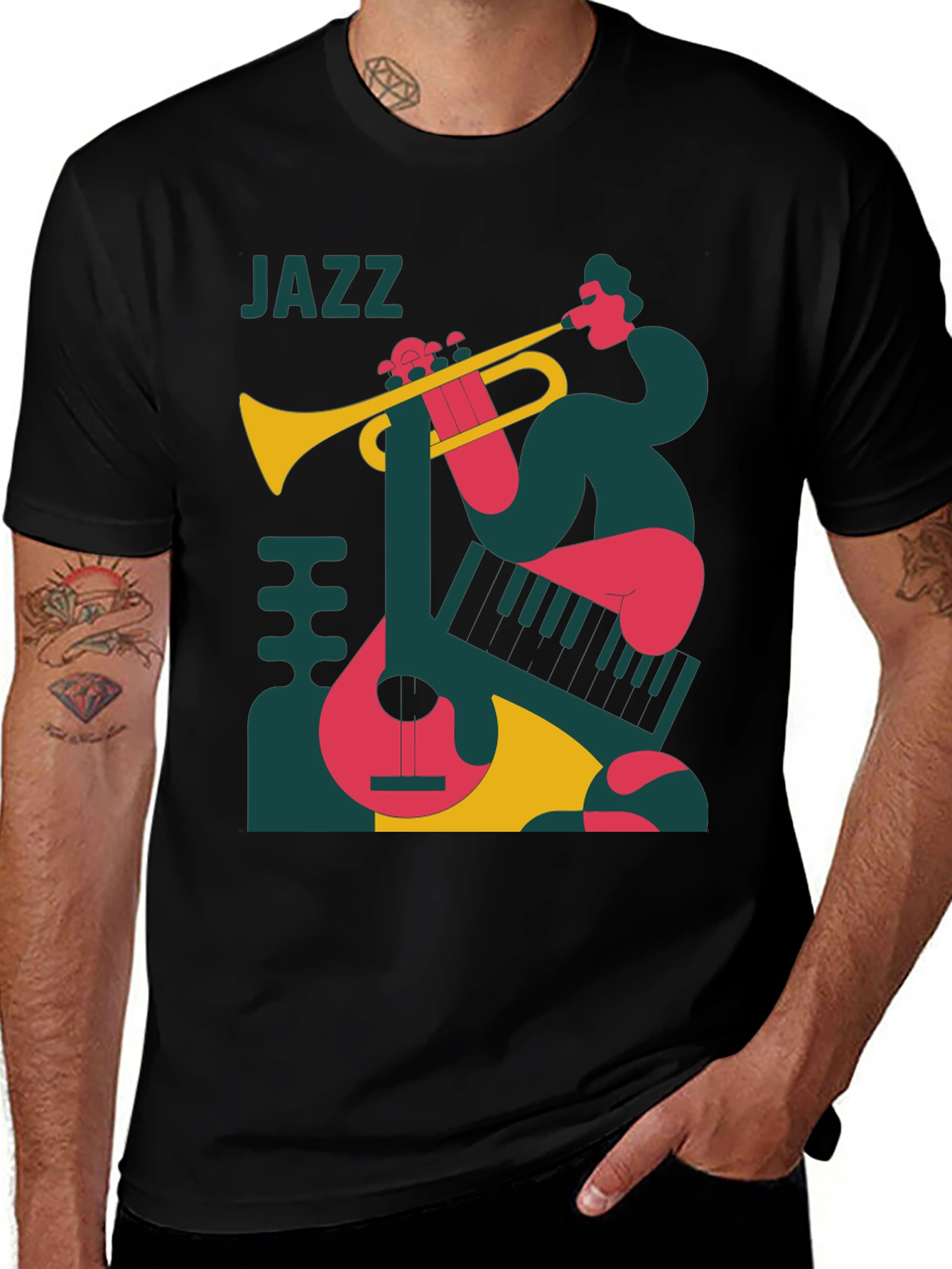 Variant 18 of Jazz Music Graphic T-Shirt - Retro Style