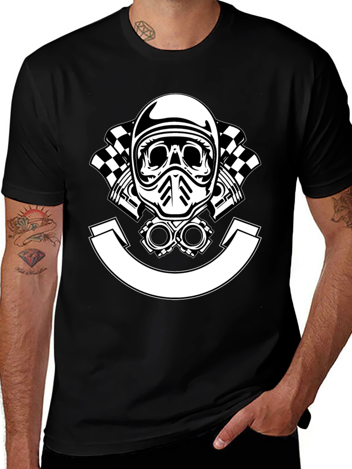 Racer Skull Black T-Shirt