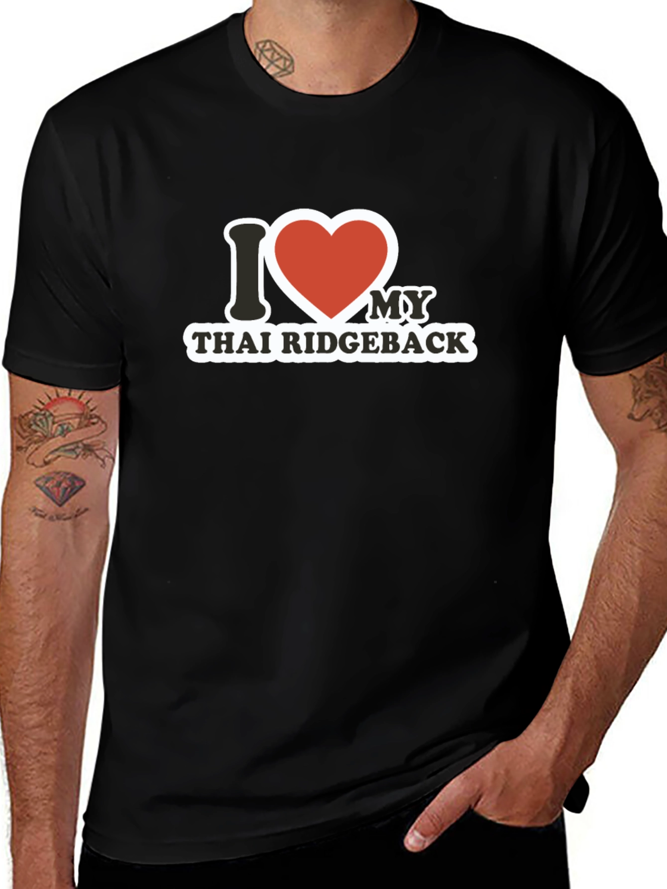 I Heart Thai Ridgeback Black T-Shirt