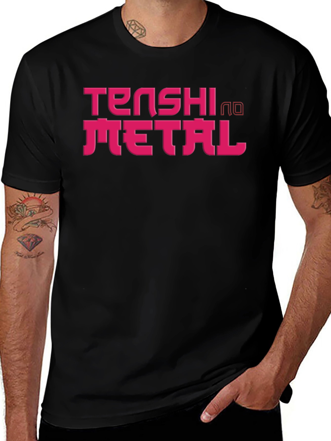 Variant 17 of Tenshi No Metal Graphic Tee - Black T-Shirt