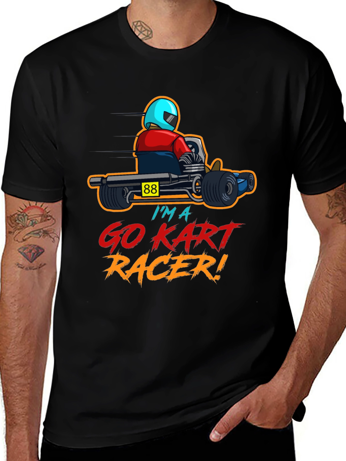 Variant 29 of Go Kart Racer Graphic T-Shirt - Racing Kart Design